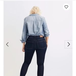 Madewell Petite 9" skinny jeans in larkspur wash